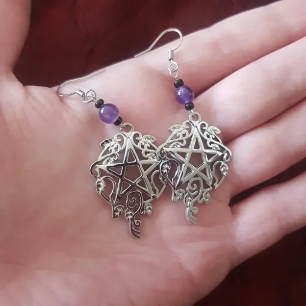 Boucles d'oreilles pentagramme witchy.